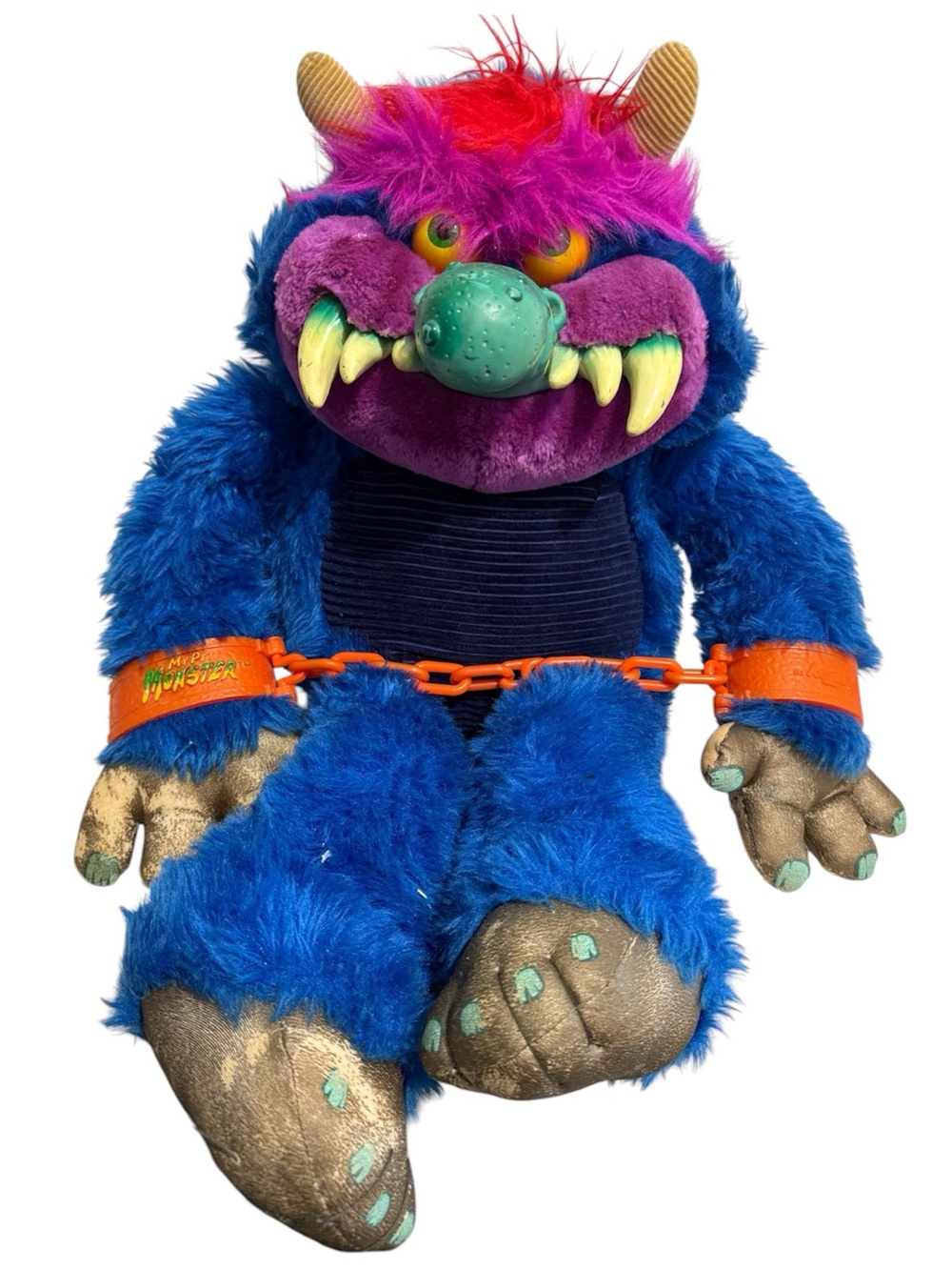 Vintage 1986 My Pet Monster AmToy Plush Complete Original Handcuffs Chain